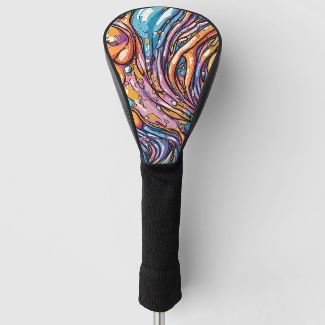 Anime melting plastic texture, Vibrant colours Golf Head Cover (Front)
