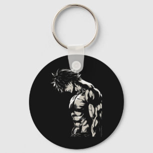 Anime Men Character Bicep Workout Motivational Key Ring