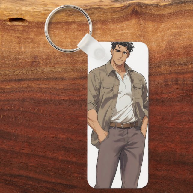 Anime Men Zaddy Key Ring (Front)