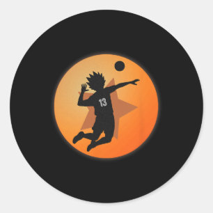 Anime Merch Japanese Number 13 Star Anime Volleyba Classic Round Sticker
