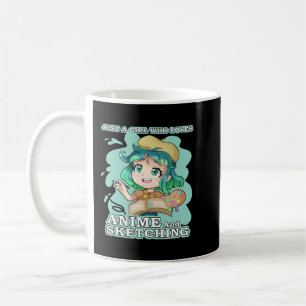 Anime Merch Just A Girl Who Loves Anime And Sketch Coffee Mug