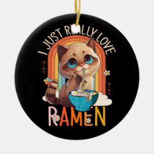 Anime Merch Kawaii Really Love Ramen Japanese Nood Ceramic Ornament