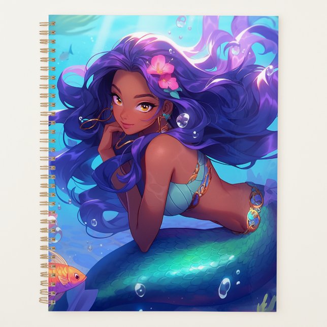 Anime Mermaid Girl Fantasy Art Planner (Front)