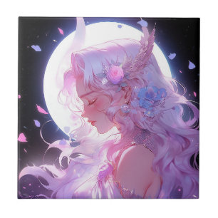 Anime Moon Princess Fantasy Art Ceramic Tile