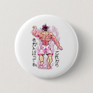 Anime Muscle Training Studio Fitness Japanese Body 6 Cm Round Badge
