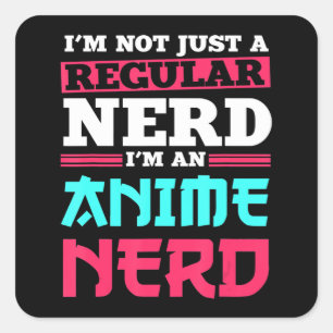 Anime Nerd Clothing Manga Art Cosplay Otaku Gift Square Sticker