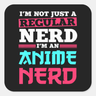 Anime Nerd Clothing Manga Art Cosplay Otaku Gift Square Sticker