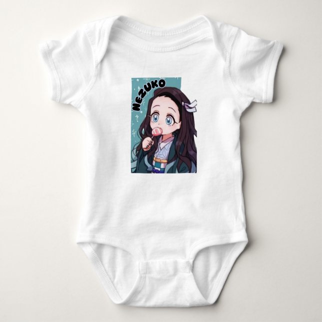 anime nezuko baby t-shirt baby bodysuit (Front)