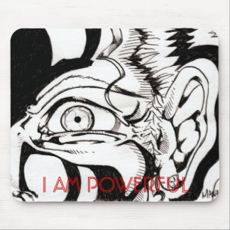 anime old lady, I AM POWERFUL Mouse Pad