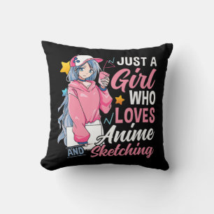 Anime Otaku Gift Just A Girl Who Loves Anime And S Cushion