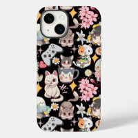 Anime Overload Cute Pattern Black BG