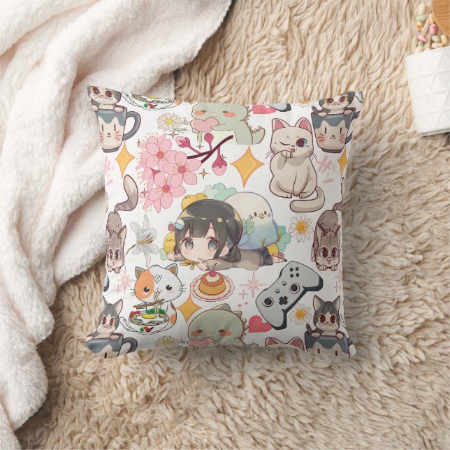 Anime Overload Cute Pattern Cushion (Blanket)