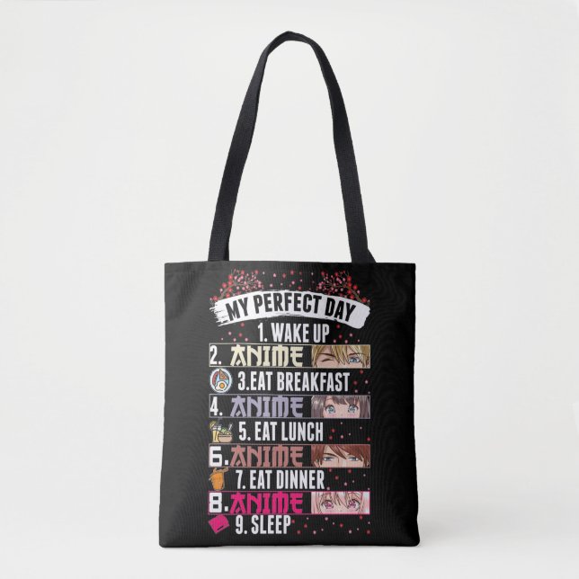Anime Perfect Day Otaku Girl Japanese Manga Tote Bag (Front)