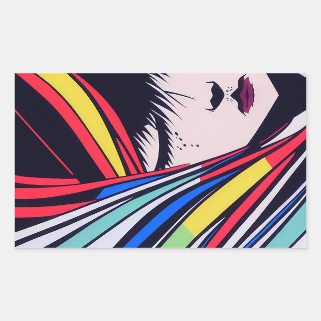 Anime Portrait Rectangular Sticker (Front)