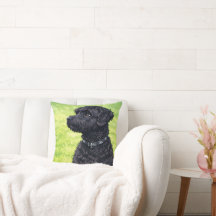 Anime Portuguese Water Dog Throw Pillow