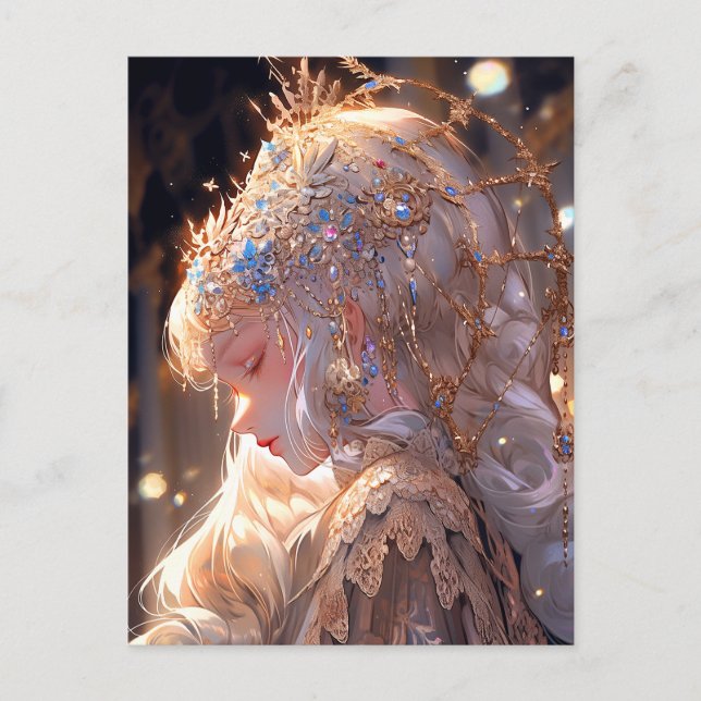 Anime Princess Girl Fantasy Art Postcard (Front)