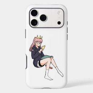 Anime Princess Girl Using Phone Illustration