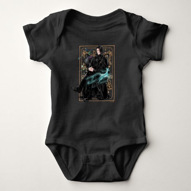 Anime Professor Severus Snape Seated Baby Bodysuit (Front)