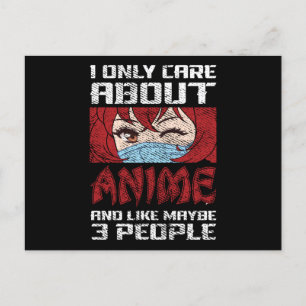 Anime Quote Design   I Only Care about Anime Postcard