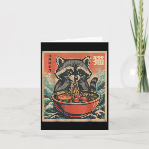 Anime Raccoon Ramen Japanese Funny Kawaii Gift Men Card