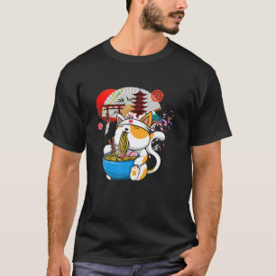 Anime Ramen Cat Japanese Noodles Aesthetic Kawaii T-Shirt