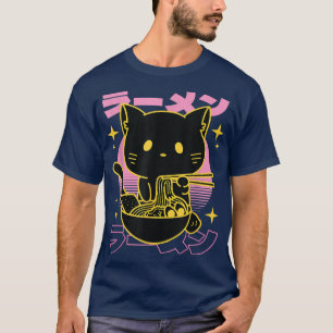 Anime Ramen Cat Retro Japanese Noodles Kawaii Gift T-Shirt