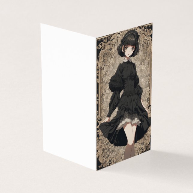 Anime Retro Style LBD Blank Little Black Dress (Outside)