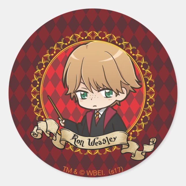 Anime Ron Weasley Classic Round Sticker (Front)