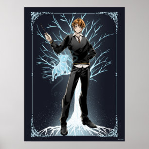 Anime Ron Weasley's Jack Russell Terrier Patronus Poster