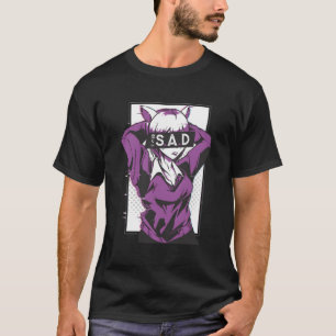 Anime Sad Girl Club Illustration - Japanese Woman T-Shirt