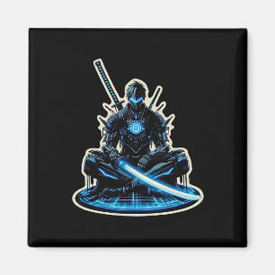 Anime Samurai Gamer Warrior Sci-fi Cyber Punk Futu Magnet