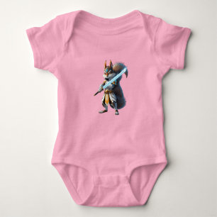 Anime Samurai Squirrel Warrior Baby Bodysuit