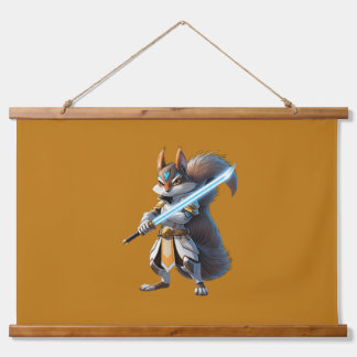 Anime Samurai Squirrel Warrior Hanging Tapestry