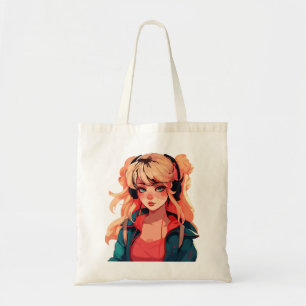 Anime Serenade: Turquoise Melody Tote Bag