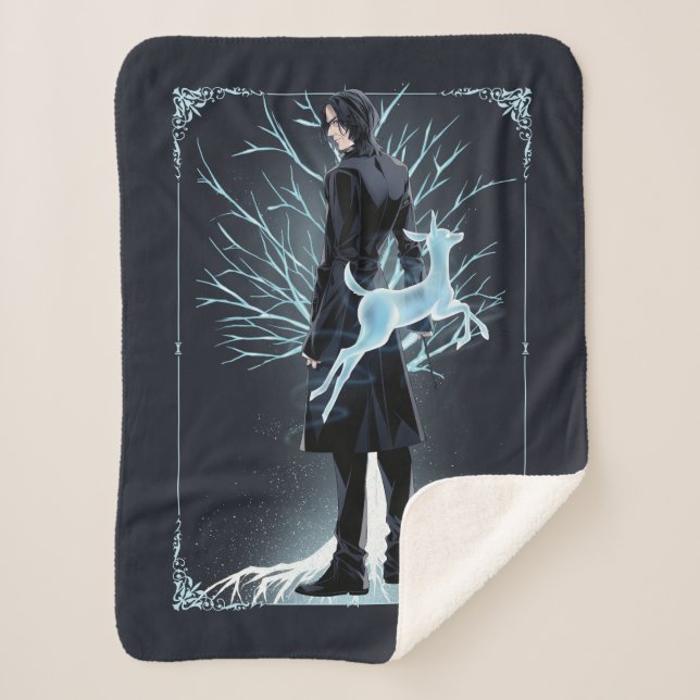 Anime Severus Snape's Doe Patronus Sherpa Blanket (Front)