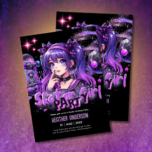 Anime Skater Girl Birthday Party Skateboarding