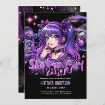 Anime Skater Girl Birthday Party Skateboarding