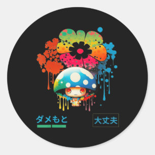 Anime Slang Japanese Phrase Street Style Fashion  Classic Round Sticker