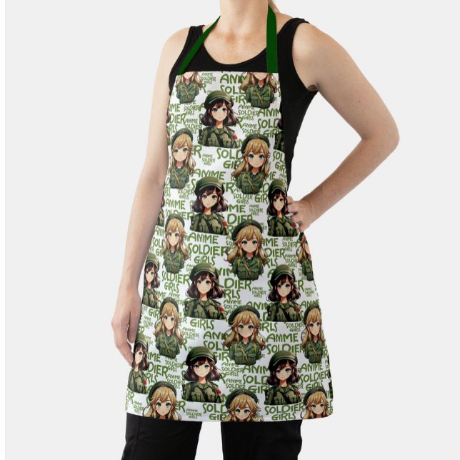 Anime Soldier Girls Pattern Design  Apron (Creator Uploaded)