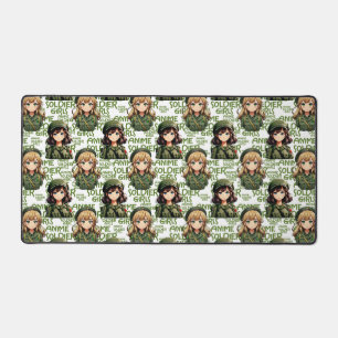 Anime Soldier Girls Pattern Design Desk Mat