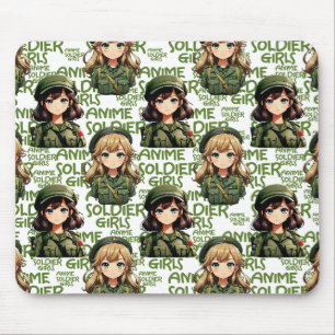 Anime Soldier Girls Pattern Design Mouse Pad