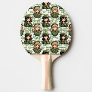Anime Soldier Girls Pattern Design Ping Pong Paddle