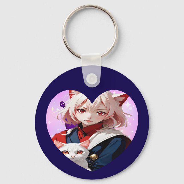  Anime Soul & Feline Eyes Key Ring (Front)
