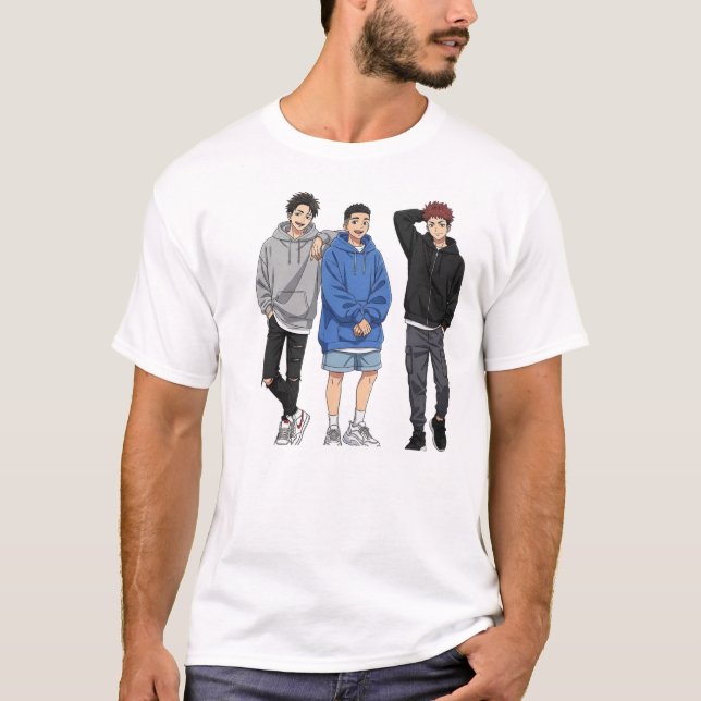 Anime Squad Goals T-Shirt - Three Friends   (Front)