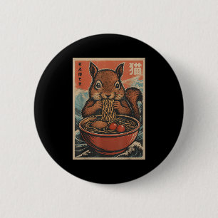 Anime Squirrel Ramen Japanese Kawaii Gifts For Men 6 Cm Round Badge