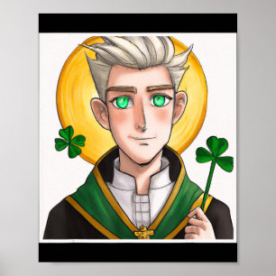 Anime St Patrick Catholic Saint Patrick's Day Mang Poster