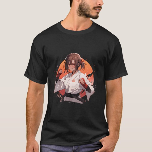 Anime Straight Hair Brazilian Jiu-Jitsu Mial T-Shirt (Front)