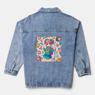 anime student denim jacket