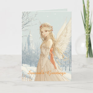 Anime Style Angel Christmas  Card