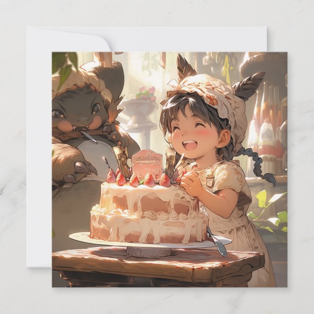 Anime Style Birthday Celebration Art Invitation (Front)